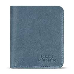 Otto Angelino Echtleder Ultra Slim Bifold Kartenhalter und Geldbörse - Unisex (Blau) von Otto Angelino