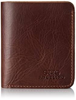 Otto Angelino Echtleder Ultra Slim Bifold Kartenhalter und Geldbörse - Unisex (Braun) von Otto Angelino