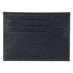 Otto Angelino Echtleder Ultra Slim Minimalisten Kartenhalter (Schwarz) von Otto Angelino