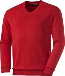 Otto Kern Pullover Herren mit V-Ausschnitt, Strickpullover aus 100% Baumwolle, Bequemes Sweatshirt in Regular-Fit Passform, Rot, Gr. XL von Otto Kern