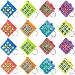 Otuuz Tic Tac Toe Schlüsselanhänger für Kinder im Alter von 8-12 Jahren Party Mitgebsel Kunststoff Tic Tac Toe Anhänger für Mini Rucksack Clip Geburtstag Mädchen (Mischfarbe, 16 Stück) von Otuuz