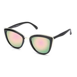 OuShiun Vintage Cat Eye Sonnenbrille Katzenauge für Damen Mode überdimensioniert trendige Cateye Sonnenbrille klassischen Stil UV Schutz(Rosa) von OuShiun