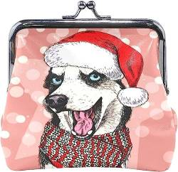 Christmas Dog Wears Hat Scarf Coin Purse Retro Money Pouch with Kiss-Lock Buckle Wallet Bag Card Holder for Women and Girls von Oudrspo