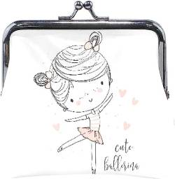Cute Ballerina Girl Dancing Coin Purse Retro Money Pouch with Kiss-Lock Buckle Wallet Bag Card Holder for Women and Girls von Oudrspo