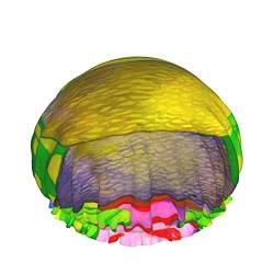 Dusch-Haarkappe, großer grüner gepunkteter Frosch, Badekappen, tragbare Haarkappe, Grace, verstellbare wasserdichte Duschhaube für Badezimmer, Badewanne, Baden, Spa von Oudrspo