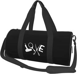 Love Hair Stylist Reisegepäck Seesack Sport Rollbare Faltbare Reisetasche, Schwarz von Oudrspo