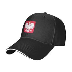 Oudrspo Herb Polski Hut für Männer Frauen Casquette, lässige Sandwich-Baseballmützen, freie Anpassung der Kappengröße, schwarz von Oudrspo