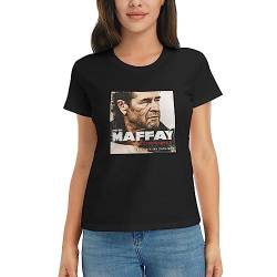 Peter German Maffay Damen Basic Kurzarm-T-Shirt Damenoberteile Kurzarm-T-Shirts Tailliertes Baumwoll-Rundhals-T-Shirt von Oudrspo