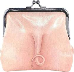 Pink Pig Tail Coin Purse Retro Money Pouch with Kiss-Lock Buckle Wallet Bag Card Holder for Women and Girls von Oudrspo