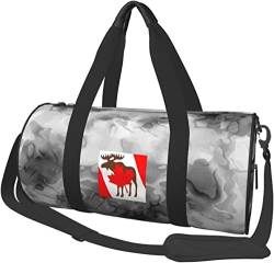 Reisegepäck-Seesack mit Elch- und kanadischer Flagge, faltbar, für Sportveranstaltungen, faltbar, Marmorierung von Oudrspo