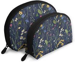 Womens Botanical Beauty Floral Garden Reisekosmetiktaschen, wasserdicht, 2-teilig, Make-up-Clutch, Kosmetik- und Toilettenartikel-Organizer, tragbare Reise-Kulturtasche für Mädchen von Oudrspo