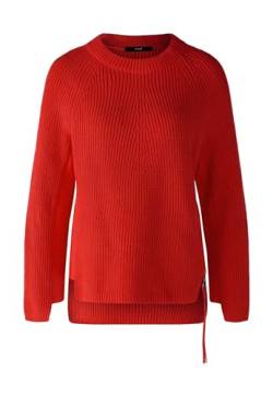 Oui Damen Pullover Rubi mit Reißverschluss, in Reiner Baumwolle gerade geschnitten Uni Lounge/Homewear, Freizeit Rundhals Blende Baumwolle von Oui