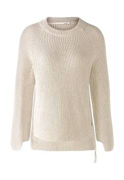 Oui Damen Pullover Rubi mit Reißverschluss, in Reiner Baumwolle gerade geschnitten Uni Lounge/Homewear, Freizeit Rundhals Blende Baumwolle von Oui