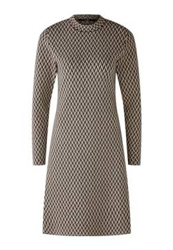 Oui Damen Strickkleid Viskosemischung tailliert geschnitten Geometrical Freizeit Rundhals Stehkragen Viskosemischung von Oui