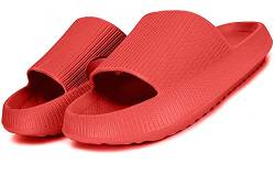 Cozislides Original Damen Herren Kinder Pillow Slippers Slides Hausschuhe Unisex Sandalen rutschfest Badeschuhe Schlappen Home Pantoffeln BZ500101Red EU 36/37 von Ouoruee