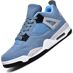 Ouoruee AJ 4 Retro Sneaker Herren Damen Schuhe Skateboardschuhe Laufschuhe Turnschuhe mit Luftpolster Walkingschuhe Basketballschuhe Sportschuhe Blau 41 EU von Ouoruee