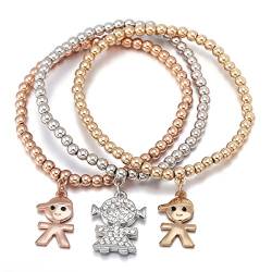 Charm Armband für Frauen, Stretch-Kette Armreif Gold oder Silber Armreif für die Freundschaft (Farbe mischen) von Ouran