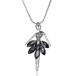 Modische Halskette für Frauen, Ballerina-Halskette mit glänzendem Kristall für Mädchen, lange Kette, glänzende Halskette mit Strass, Metall Kristall, Strass von Ouran