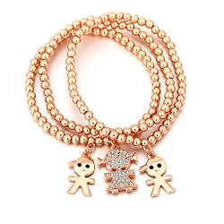 Ouran Charm Armband für Frauen, Stretch-Kette Armreif Gold oder Silber Armreif für die Freundschaft (Roségold) von Ouran