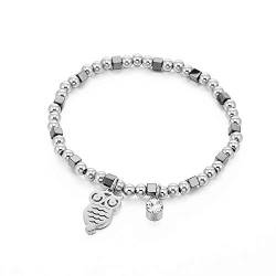 Stretch Perlenarmbänder für Frauen, Charm Edelstahl Armband mit Kristall Mädchen Elastisches Handgelenk Armband Geschenke für Freunde, Kristall, Kristall von Ouran