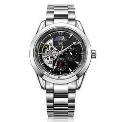 Smartwatches,Tourbillon Automatic Mechanical Watch Business wasserdichte Sternuhr, Naturschwarz von Ourui