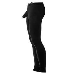 Ouruikia Herren Thermounterwäsche Hose Thermohose Lange Unterhose mit separatem Beutel, schwarz, Groß von Ouruikia