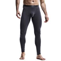 Ouruikia Herren Thermounterwäsche Thermohose Lange Unterhose Thermohose 2 in 1, grau, M von Ouruikia