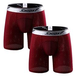 Ouruikia Herren Unterwäsche Sport Unterhosen Männer Elastisch Boxershorts Schnelltrocknend Atmungsaktiv Bequem Unterwäsche M Rot von Ouruikia