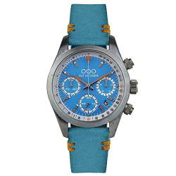 Out of Order SPORTY Chronograph Hybridstahl Meca-Quarz Hellblau Datum Saphir Herren Uhr von Out of Order