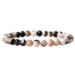 OutFyt 6 Mm Natürliches Schwarzes Feuer Achat Stein Armband, 7 Chakra Kristalle, Edelsteine, Stretch Perlen Armband, Glücksarmband, Armreifen, Sommer, Für Damen Und Herren, Schmuck, Geschenk von OutFyt