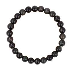 OutFyt Armband Mit 7 Chakra Kristallen, Edelsteinen, 8 Mm, Natürlicher Obsidian Stein, Stretch Perlen, Glücksarmband, Armreifen, Sommer, Für Damen Und Herren, Schmuck, Geschenk von OutFyt