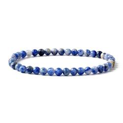 OutFyt Chakra Edelstein Kristall Armband, Naturstein Armreif Für Damen Und Herren, Blauer Jaspis Stein, Yoga, 4 Mm Perlen, Modisches Armband, Passendes Elastizitätsarmband, Weihnachtsgeschenk von OutFyt