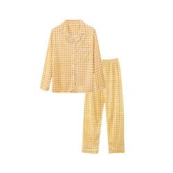 OutFyt Nachtwäsche Damen Pyjama Aus Baumwolle, Mit Knöpfen, Zweiteiler Pyjama Set, Lässig, Langärmelig, Pyjamas Für Damen, Sets, Weiche Oberteile, Hosen, Nachtwäsche, Loungewear, Herbst Und Wi von OutFyt