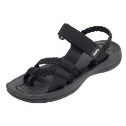 OutPro DamenSandalen mit Geflochtenen Riemen, Sommer Strandsandalen mit Fußgewölbeunterstützung, Verstellbare Sandalen mit Offenem Zehenbereich und Klettverschluss für Strandurlaub, Freizeitspazierga von OutPro