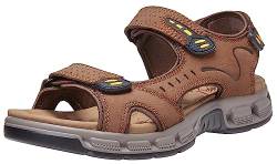 OutPro Herren Ledersandalen Outdoor Sports Sandalen Waterproof Wandersandalen Klettverschluss Offene Zehen Sommer Sandalen Schuhe von OutPro