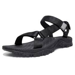 OutPro Herren Sandals Verstellbare Klettertreppe sandalen Athletic Fisherman Hiking, Schwarz, 41 von OutPro