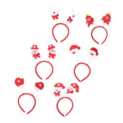 Outanaya 6st Stirnband Geschenke Für Kinder Weihnachtsgeschenk Kleinkind Weihnachtshaarband Haarbänder Für Weihnachtsfeiern Weihnachtskopf Bopper Haargummi Rot Feder Stoff Geweih von Outanaya