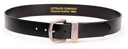 Outback.Company Leder Gürtel/Leather Belt, 44inch / 112cm, Black/Schwarz von Outback.Company