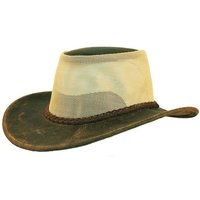 Outbacker Cowboyhut Kinder Cowboy-Hut aus Netz und Leder, Sonnenschutz für Kopf & Gesicht von Outbacker