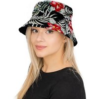 Outbacker Sonnenhut knautschbarer Bucket Hat wendbar in Tropic und schwarz Wendbar von Outbacker