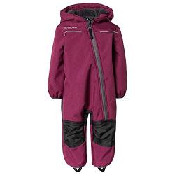 Outburst - Baby Kinder Mädchen Softshell-Overall Schneeanzug gefüttert wasserdicht 10.000 mm Wassersäule atmungsaktiv Winddicht, Berry Mel. - 1414403167 - Größe 104 von Outburst