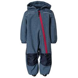 Outburst - Baby Kinder Softshell-Overall Schneeanzug gefüttert wasserdicht 10.000 mm Wassersäule atmungsaktiv Winddicht, blau Mel. - 3714254, Größe 104 von Outburst