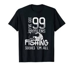 Herren T-Shirt "I've Got 99 Problems But Fishing", lustig T-Shirt von Outdoor Activity Tee Shirts