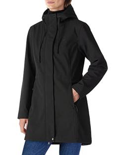 Damen Regenjacke Lange Softshelljacke mit Kapuze Frauen Übergangsjacke Regenmantel Gefütterte Funktionsjacke Wasserdichte Windbreaker Wanderjacke Atmungsaktive Jacke Outdoorjacke Schwarz 4XL von Outdoor Ventures