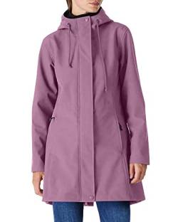 Damen Regenjacke Lange Softshelljacke mit Kapuze Frauen Übergangsjacke Regenmantel Gefütterte Funktionsjacke Wasserdichte Windbreaker Wanderjacke Atmungsaktive Outdoorjacke Rosa-Lila XL von Outdoor Ventures