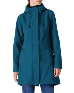 Damen Regenjacke Lange Softshelljacke mit Kapuze Frauen Übergangsjacke Regenmantel Gefütterte Funktionsjacke Wasserdichte Windbreaker Wanderjacke Atmungsaktive Outdoorjacke für Wandern Keramikblau S von Outdoor Ventures