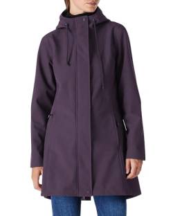 Damen Regenjacke Lange Softshelljacke mit Kapuze Frauen Übergangsjacke Regenmantel Gefütterte Funktionsjacke Wasserdichte Windbreaker Wanderjacke Atmungsaktive Outdoorjacke für Wandern Laufen Lila XS von Outdoor Ventures