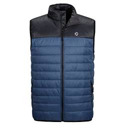 Herren Sportweste Isolierte Outdoor Steppweste mit Stehkragen Gefütterte Hybrid Puffer Weste Verstaubare Ärmellose Jacke Bodywarmer Softshellweste Vest Gilet für Laufen Golf Wandern Reiten Blau S von Outdoor Ventures