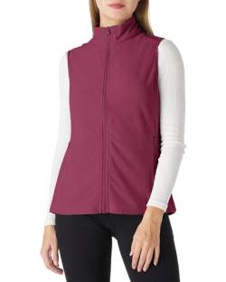 Outdoor Ventures Damen Fleece Weste Leichte Oberbekleidung Weste Damen Micro Fleece Bodywarmer 160G mit 4 Taschen für Wandern Camping Reisen, weinrot, 38 von Outdoor Ventures