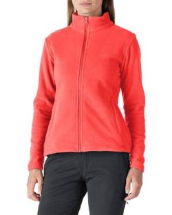 Outdoor Ventures Damen Fleecejacke mit Durchgehendem Reißverschluss Stehkragen Frauen Leichte Fleece Sweatjacke Antistatische Elektrizität Damenjacke für Laufen, Wandern und Freizeit Coral Rot 2XL von Outdoor Ventures